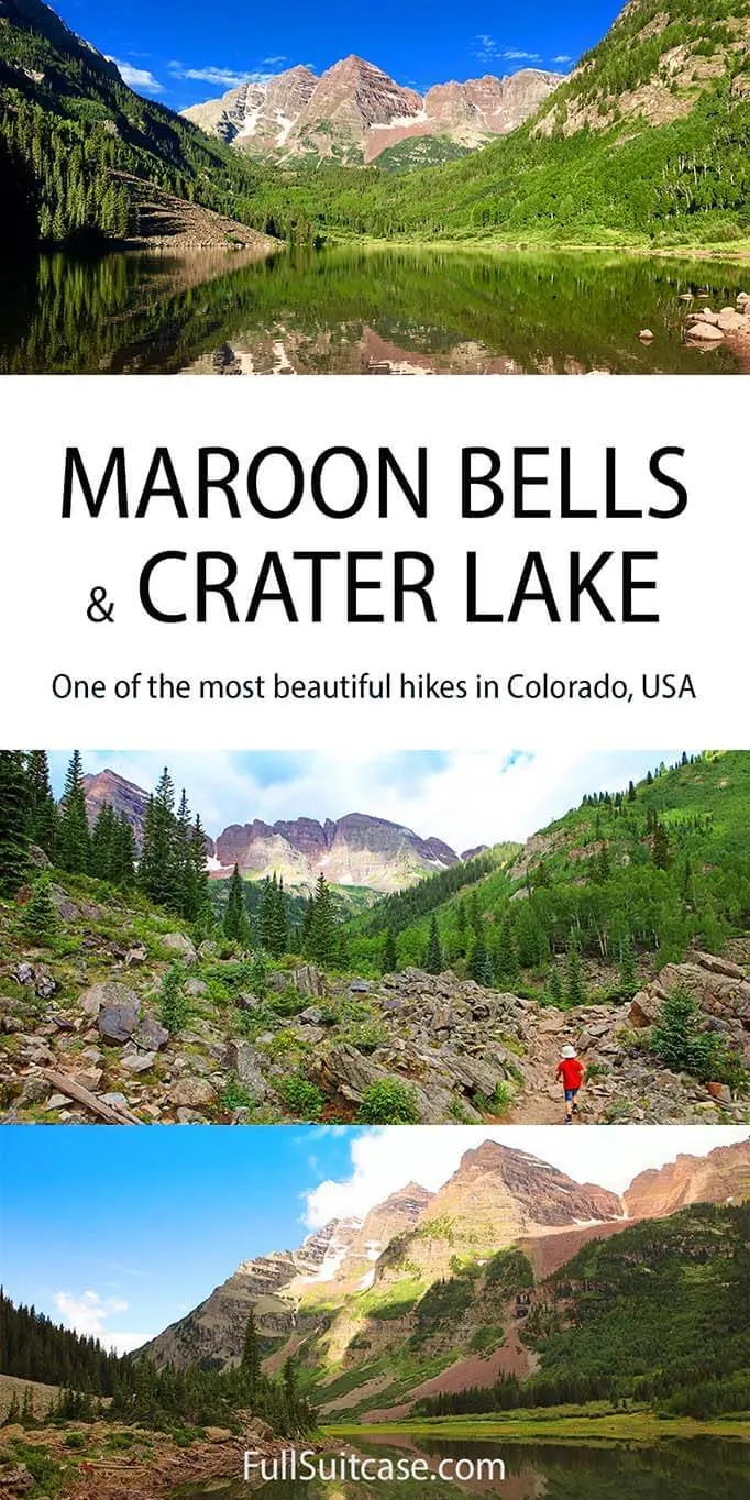 Maroon Bells and Crater Lake hike in Colorado USA