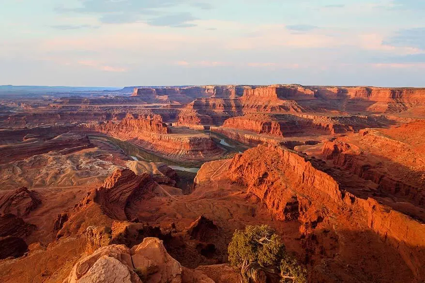 Meander Overlook at Dead Horse Point State Park at sunset