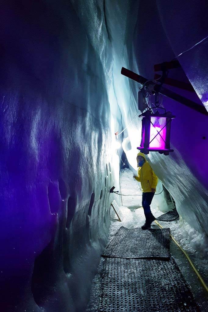 Natural Ice Palace at Hintertux Glacier in Austria