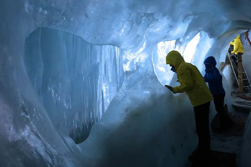 Natural ice cave in Tyrol Austria with kids