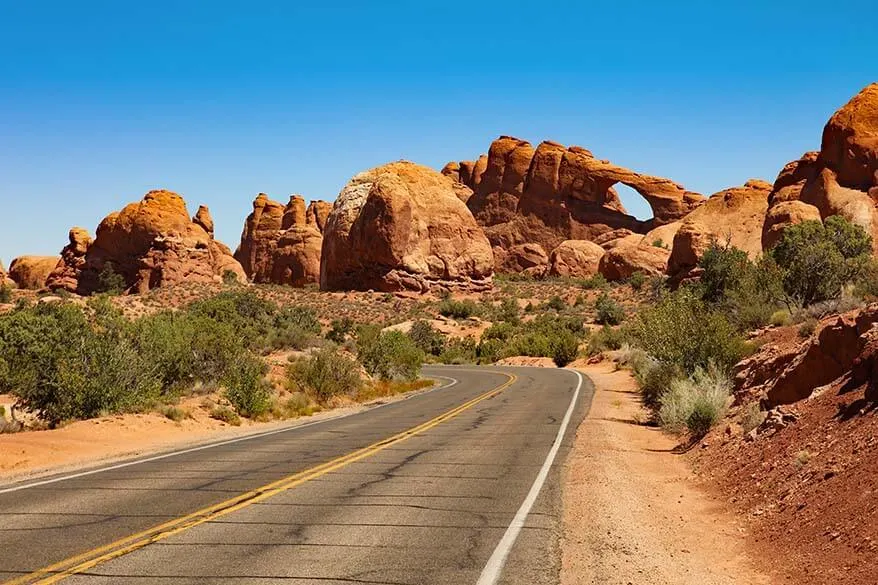 Skyline Arch along Arches Scenic Drive