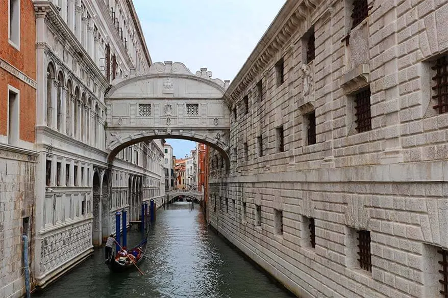 The Bridge of Sighs (Ponte dei Sospiri) in Venice Italy