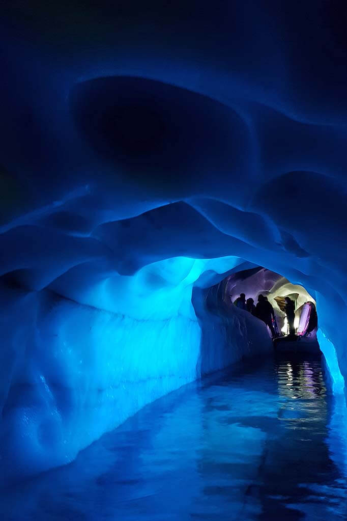 Underground ice river at the Natural Ice Palace at Hintertux Glacier