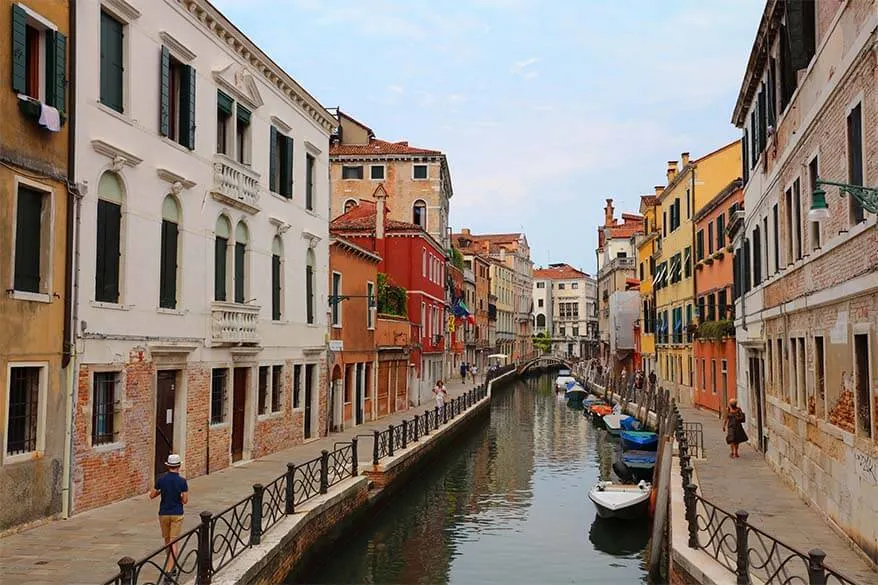 Venice canals and colorful buildings