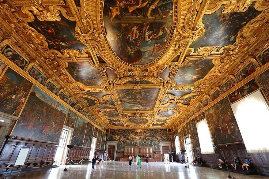 Chamber of the Great Council (Sala del Maggior Consiglio) Doges Palace Venice