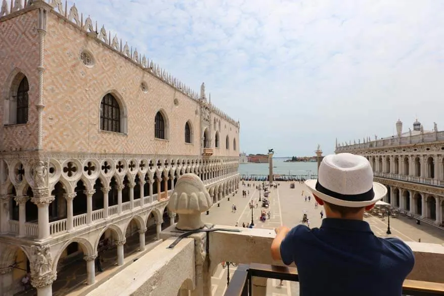 Doges Palace as seen from the balcony of St Marks Basilica in Venice
