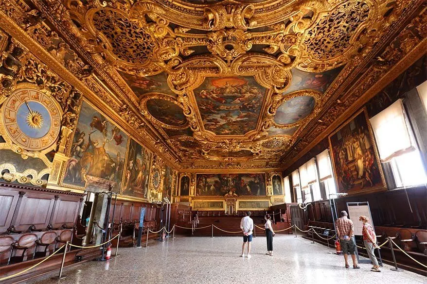 Senate Hall (Sala del Senato) inside Doges Palace in Venice