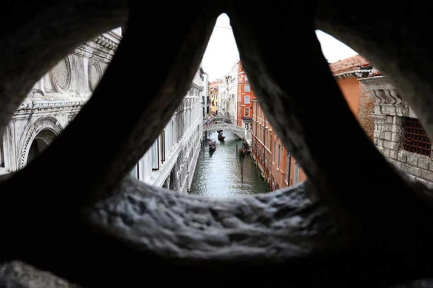 View from the bridge of Sighs in Venice