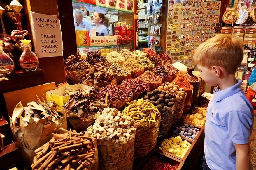 Visiting Spice Souk in Deira, Dubai with kids