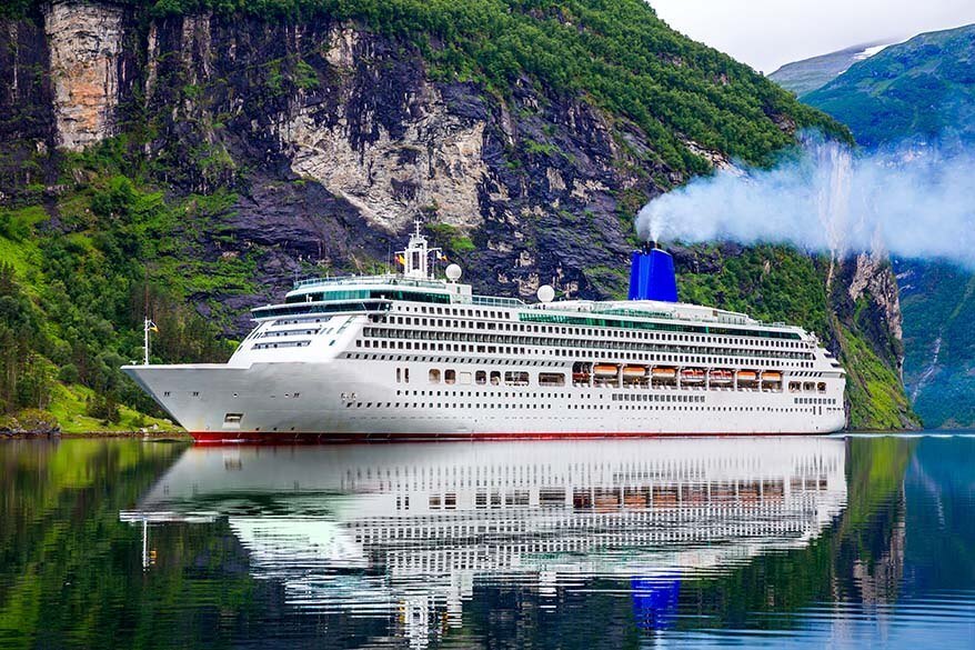 Cruise ship in Geirangerfjord Norway