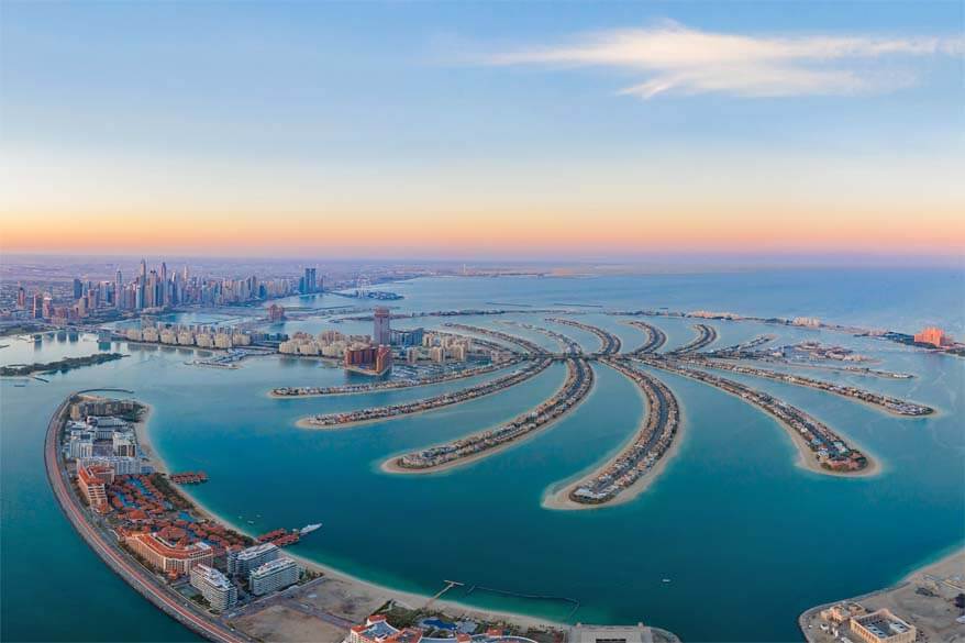 Dubai Palm Jumeirah z lotu ptaka