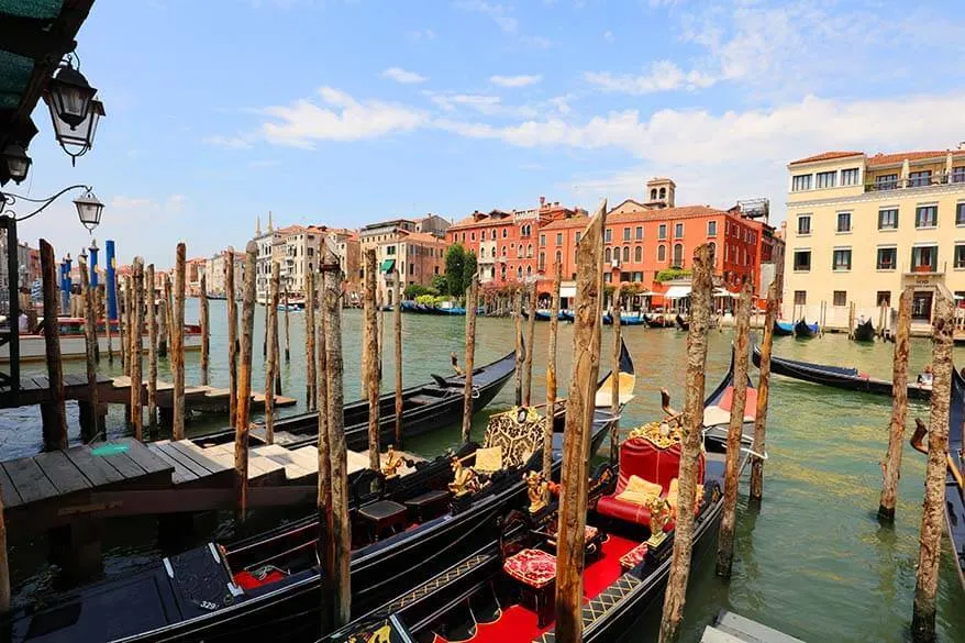 Gondolas at the Grand Canal in Venice