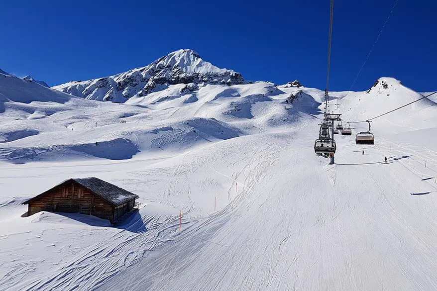 Grindelwald Wengen ski area in Jungfrau Region in Switzerland