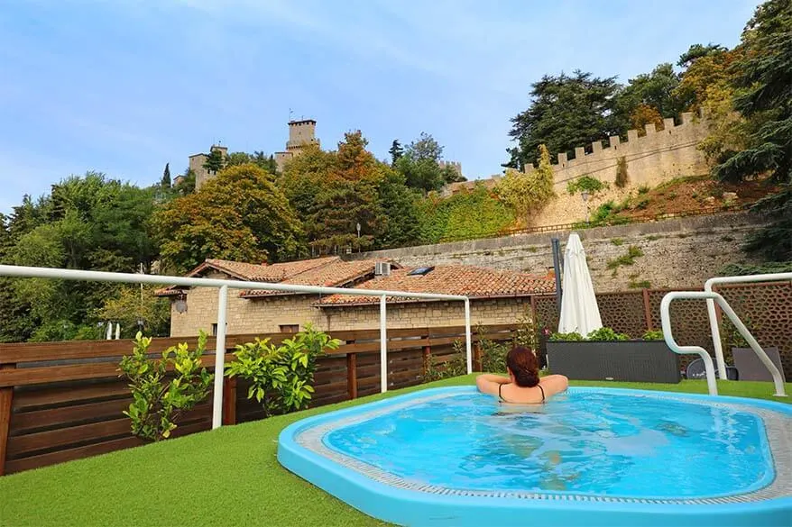 Outdoor hot tub at Grand Hotel San Marino
