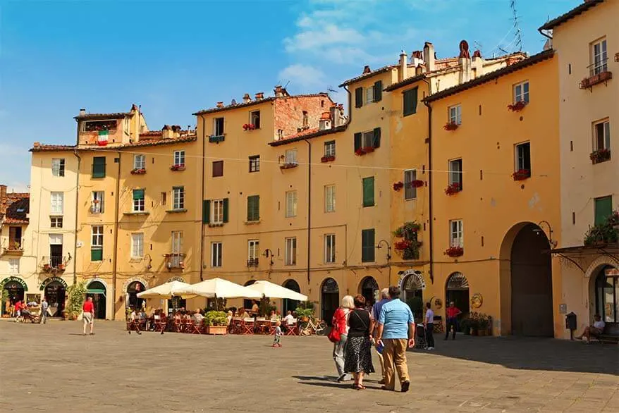 Piazza dell'Anfiteatro in Lucca Italy