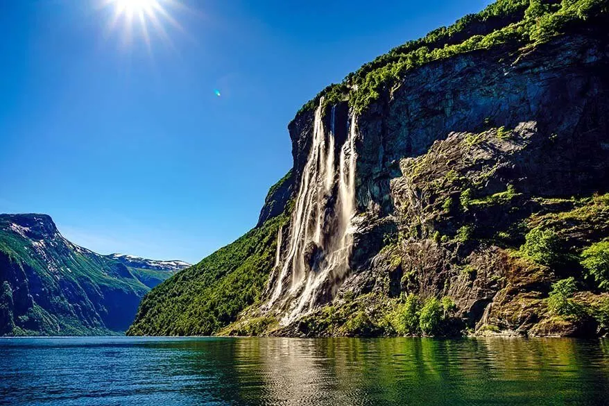 Seven Sisters Waterfall in Geirangerfjord Norway