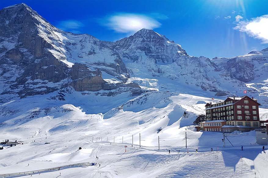 Ski area at Kleine Scheidegg in Switzerland