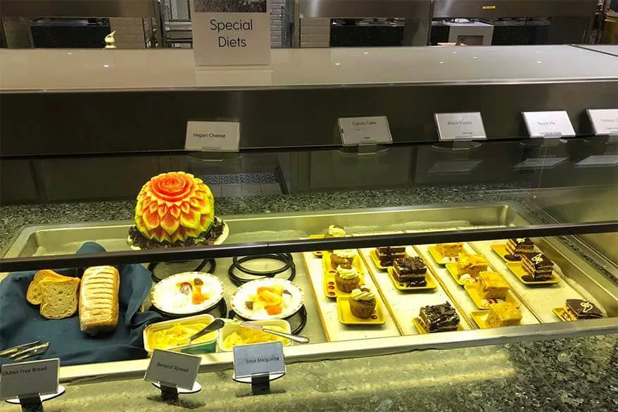 Special diets food on a cruise ship
