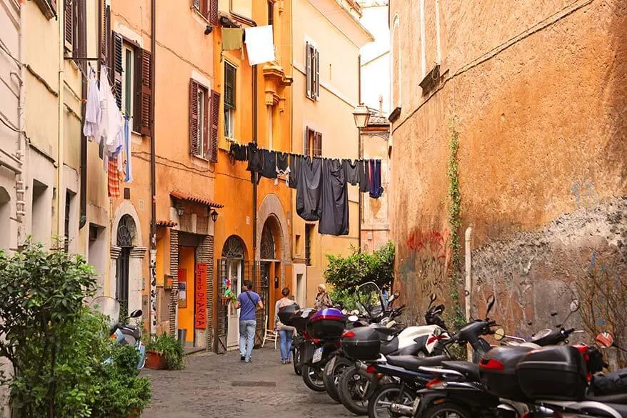 Charming Trastevere district in Rome