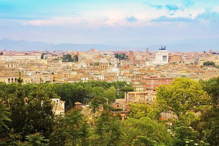 City view from Gianicolo Hill in Rome