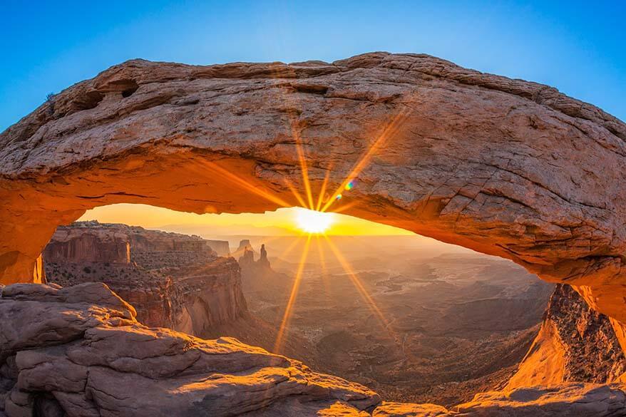 Mesa Arch in Canyonlands National Park in spring