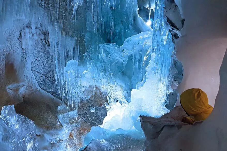Nature's Ice Palace at Hintertux Glacier in Austria