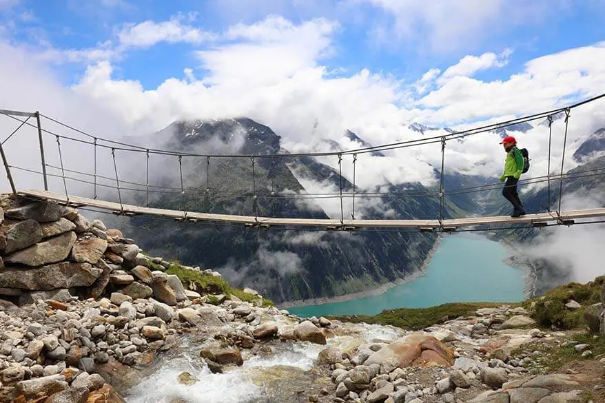 Olpererhutte hike and its famous suspension bridge in Austria