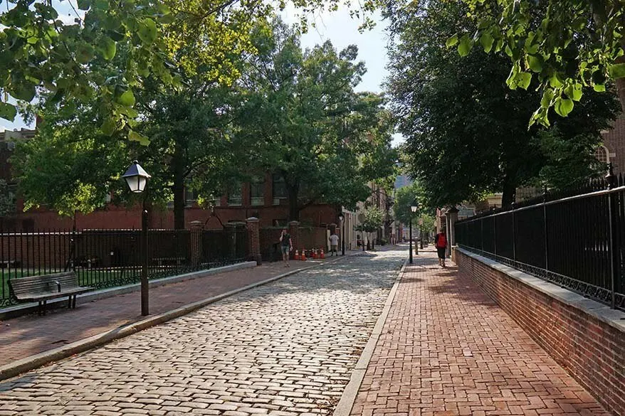 Philadelphia Old City cobblestone street