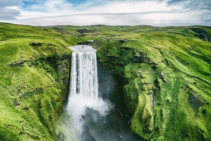 Skogafoss waterfall along Iceland's south coast