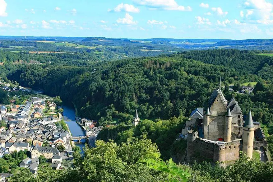 Vianden town and castle in Luxembourg