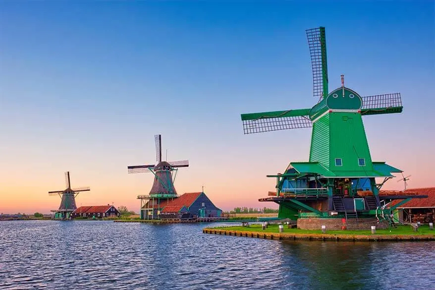Windmills of Zaanse Schans near Amsterdam