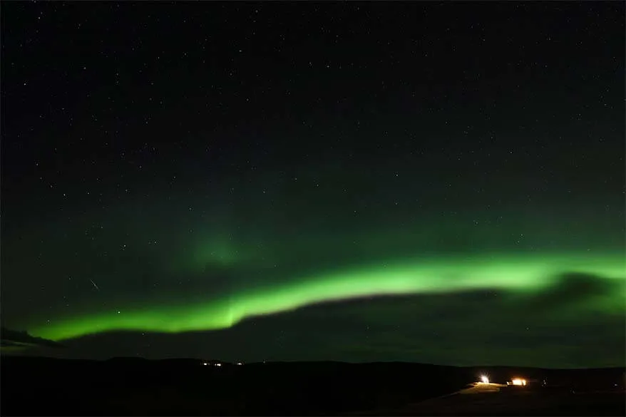 Green auroras in Iceland