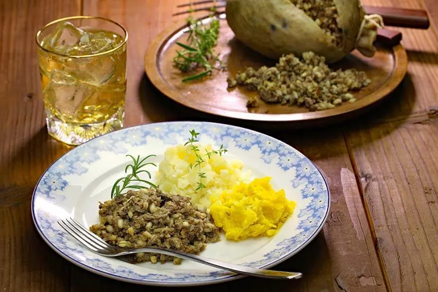 Haggis Neeps and Tatties - traditional Scottish dish