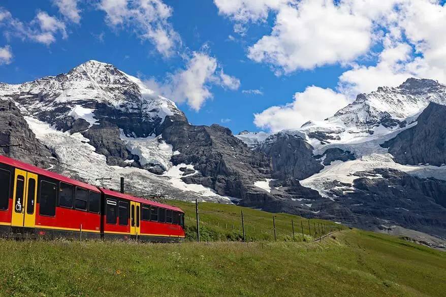 Jungfrau train on the way to Jungfraujoch