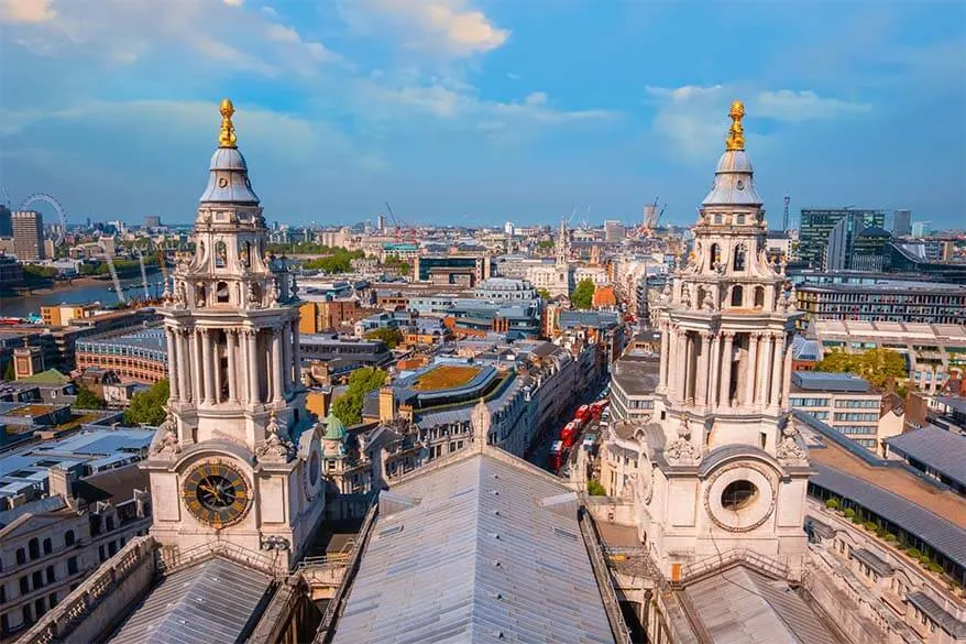 London skyline as seen from St Paul's Cathedral