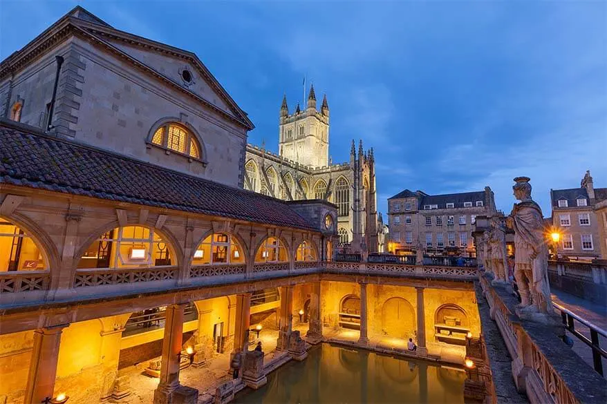 Roman Baths in Bath city in the UK