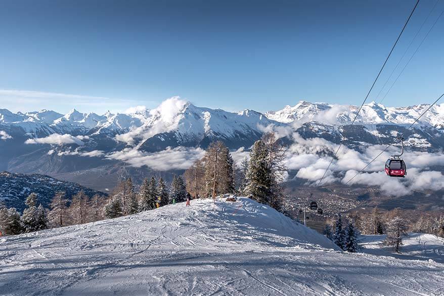 Skiing in Thyon Les 4 Vallees in Switzerland