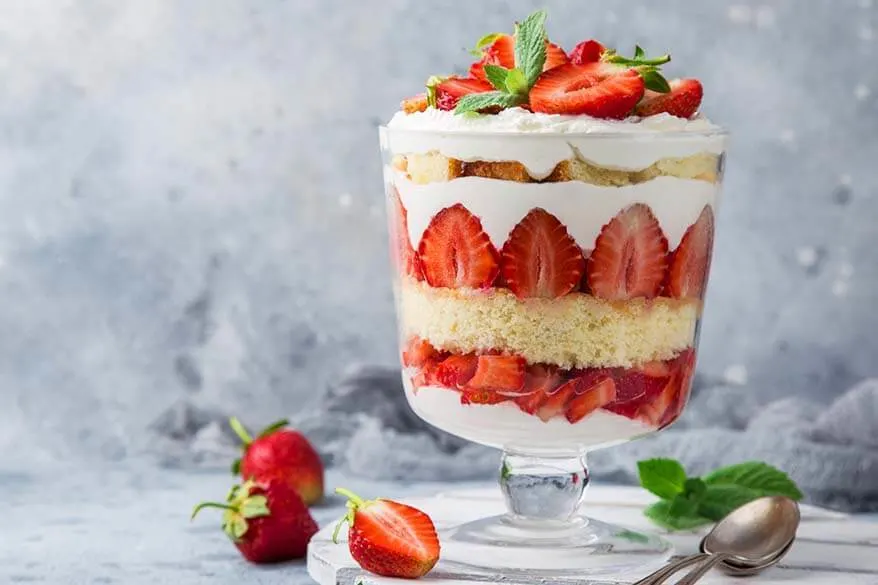 Strawberry trifle - traditional English dessert