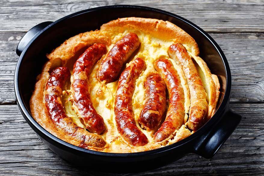 Toad in the hole - traditional English dish