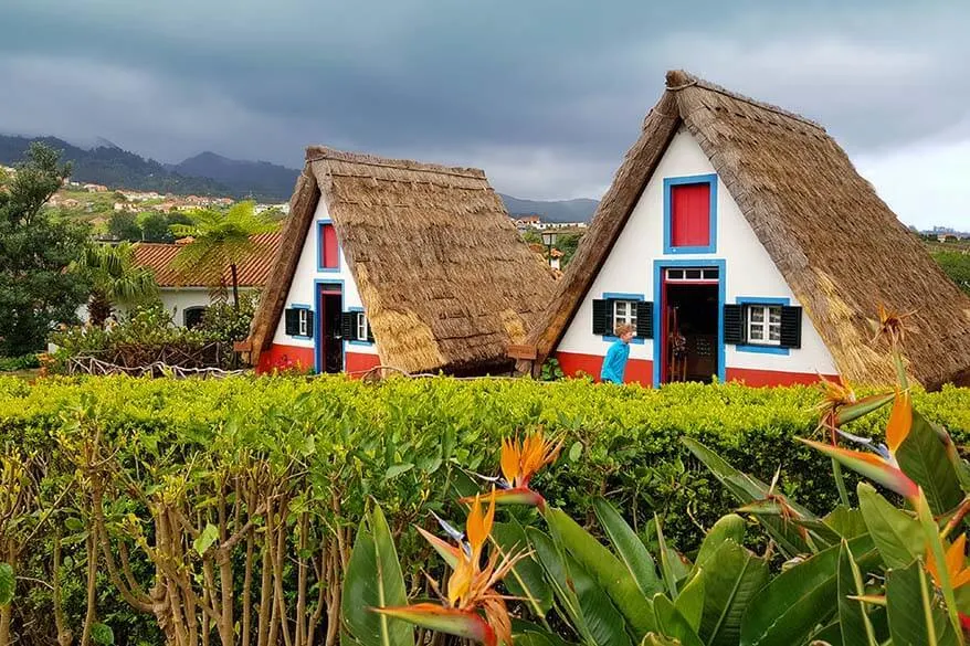 Traditional Houses in Santana Madeira in spring