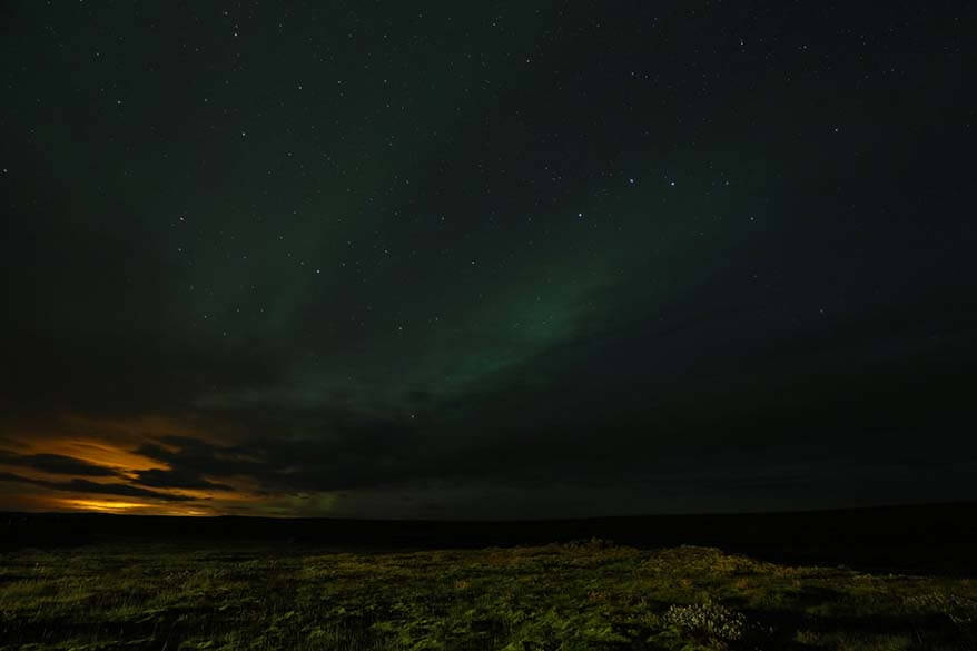 Weak auroras are only green on camera