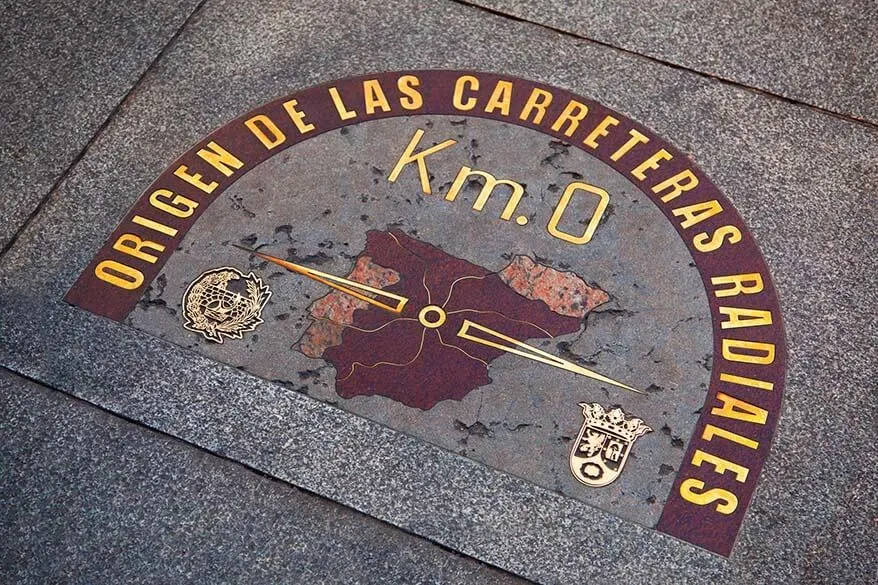 Kilometre Zero in Puerta del Sol in Madrid Spain
