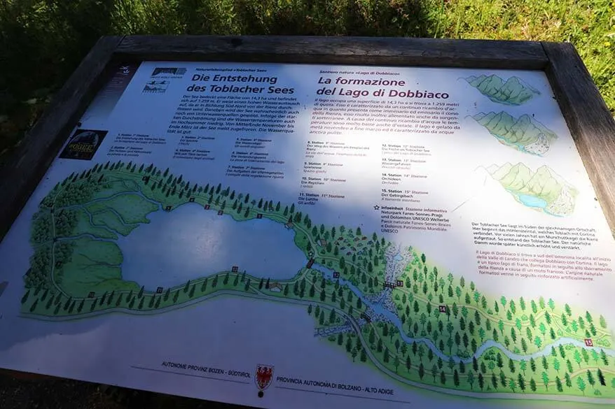 Map of Nature Trail at Toblacher See