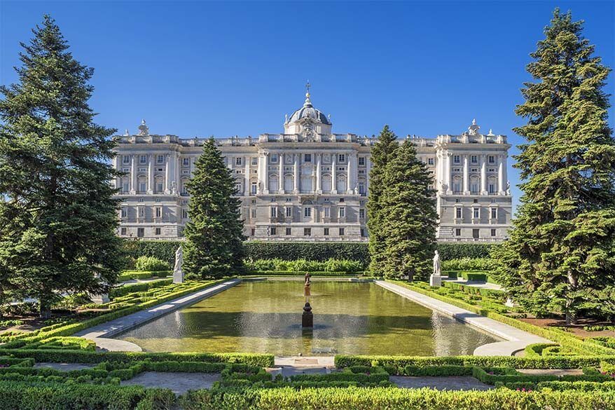 Royal Palace of Madrid as seen from Sabatini Gardens