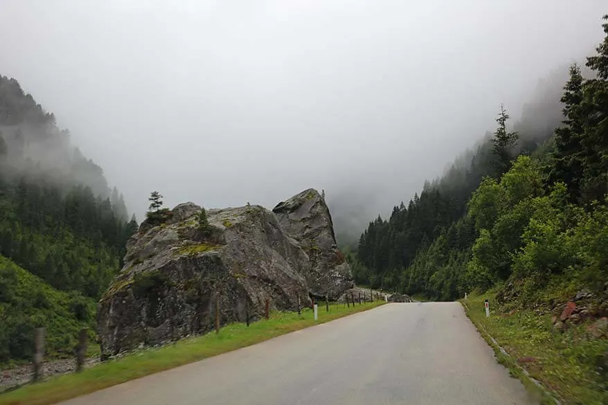 Schlegeis Alpine Road in Zillertal valley in Austria.