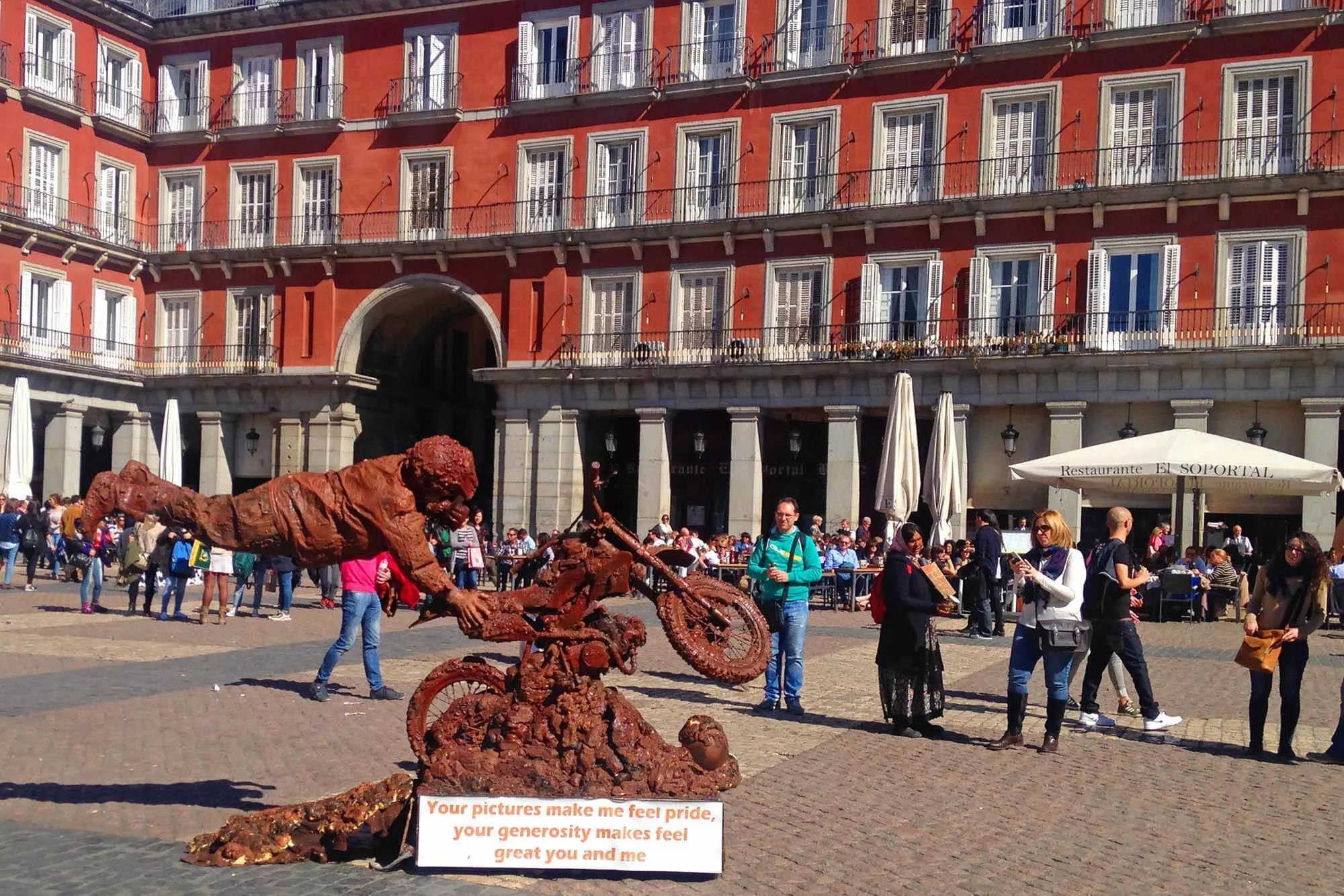 Street performer in Plaza Mayor Madrid