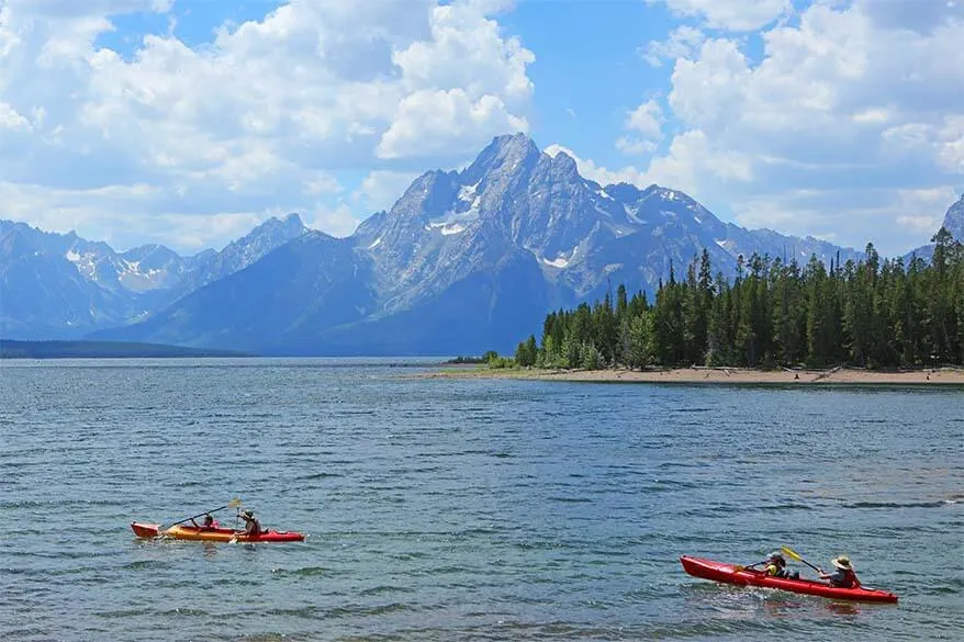 Things to do in Jackson Hole in summer - kayaking on a lake