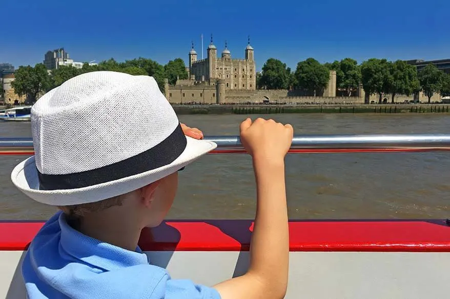 Tower of London as seen from Thames cruise
