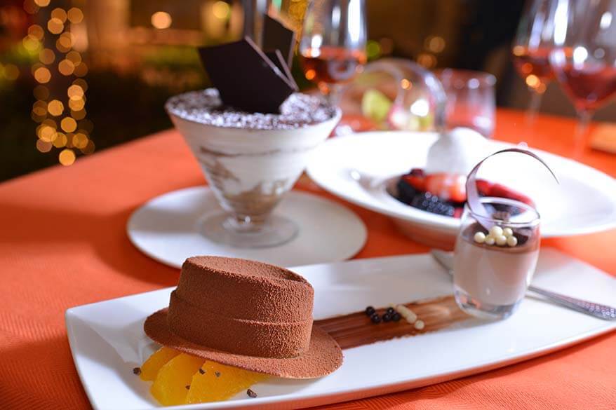 Desserts at gourmet restaurant in Las Vegas