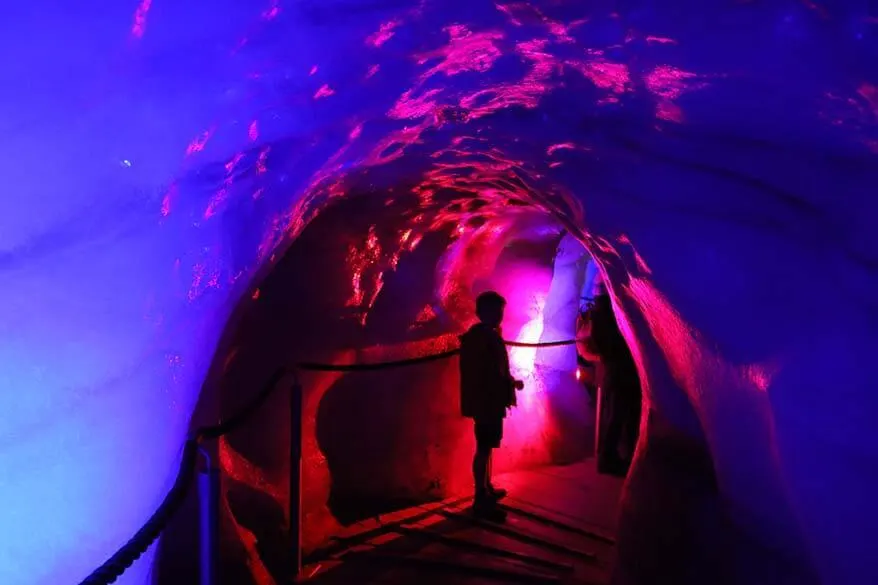 Ice tunnel at Stubai Ice Grotto
